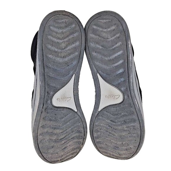 Clarks Cloudsteppers Black Camo Casual Booties Breeze Clover Side Zip Size 8 EUC - Picture 8 of 8